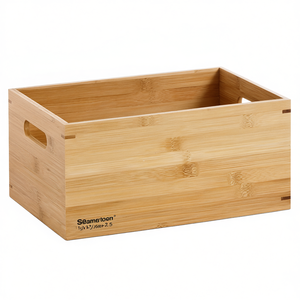 <strong>Bamboo</strong> <strong>Storage</strong> <strong>Box</strong> 30x20x14cm With Handles For Organizing - Product Image 2