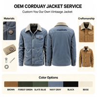 Veste polaire pour homme tendance, en velours côtelé, coton, grande taille, décontractée, hiver, coupe slim, service OEM, coupe-vent et respirante