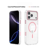 Coque de protection magnétique transparente anti-chute avec cadre d'objectif color-block pour iPhone 18 Pro, compatible avec iPhone 17, 16, 15, 14, 13