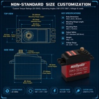 Moteur servo numérique à engrenages métalliques à couple élevé Waillynice TD-8120MG 15KG 20KG 25KG 180 270 pour voiture RC 1/8 1/10 et bras robotique