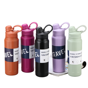 Bottiglia d'Acqua in Acciaio Inox con Isolamento Sottovuoto, Grande Capacità 840ml, con Cannuccia, Portatile, per Esterni, Design per Studenti - Product Image 1