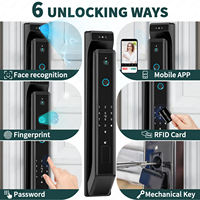 Cerradura Digital Inteligente para el Hogar con Wi-Fi Aiendi Tuya, Cerradura Electrónica con Reconocimiento Facial y Huella Dactilar, Protección de Seguridad, Aplicación TTLOCK