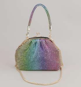 Catena di design di lusso lucente borsa da sera strass pochette con manico a tracolla per matrimonio ballo di fine anno Club borsa da donna - Product Image 4