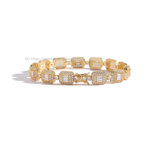 Rectangle Square Mix and Match Tennis <b>Bracelet</b>, <b>Copper</b> Zirconium Hip Hop Tanjing Fashion Lijing Necklace - Product Image 5
