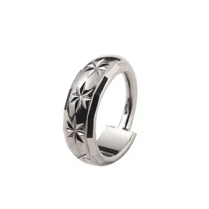 Fuxuan ASTM F136 titanio con bisagras Clicker segmento anillo con flor tallada nariz anillo al por mayor cuerpo Piercing joyería