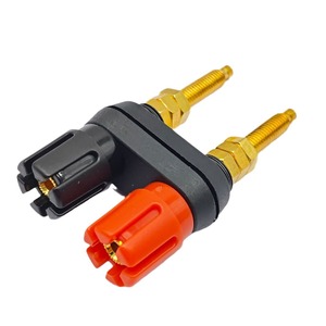 Conector de doble terminal chapado en oro con varilla de cobre, bloque de terminales extendido tipo flor de ciruelo de doble posición con conector tipo banana - Product Image 3