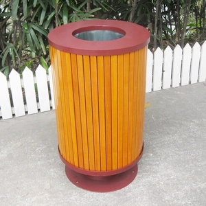 Kim Loại Và Gỗ Rắn Ngoài Trời Vòng Thải <span class=keywords><strong>Bin</strong></span> Rác Thùng Rác - Product Image 4