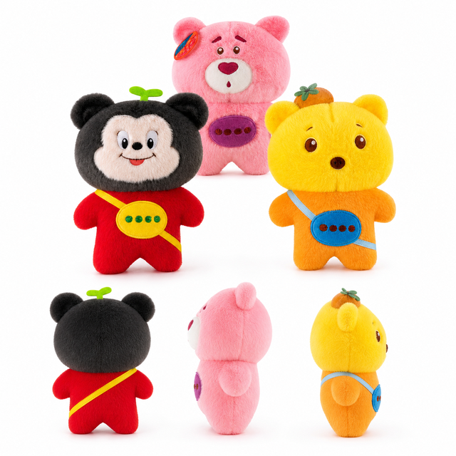 30,000 Styles Soft Bear Mouse Cartoon Cute Plush Toys 8inch Stuffed Animal Toys Claw Machine Toys With Keychain Pendant for Boys