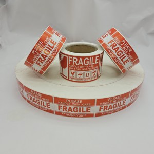 Autocollants d'avertissement d'étiquette en papier de couleur personnalisée fragile - Product Image 3