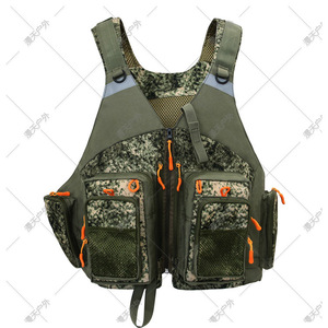 Gilet de pêche multi-poches en tissu Oxford camouflage, taille unique, pour usage extérieur - Product Image 5