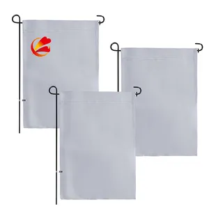 12x18 "fabbrica vendita calda nuovo materiale tessuto oscurante stampa a doppia faccia sublimazione in bianco bandiere da giardino personalizzate