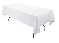 Vente en gros Prix en vrac MJS 100% Spun Polyester Nappe de table 4/6/8 pieds Couverture de table infroissable Nappe De Table Manteles