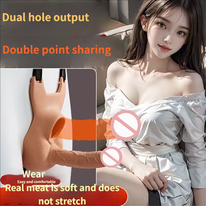 Großer <span class=keywords><strong>Dildo</strong></span> Tragbarer Vibrator Realistischer <span class=keywords><strong>Dildo</strong></span> Doppelte Stimulation Vaginal und Anal G-Punkt Männlich Weiblich Silikon Erwachsenen-Sexspielzeug - Product Image 5