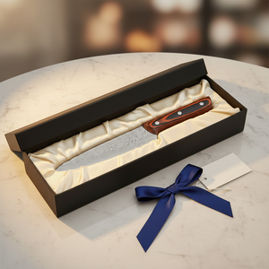 Faca de Chef Vintage de 8 Polegadas com Lâmina de Aço Damasco 9Cr18Mov e Cabo de Madeira, Caixa de Presente Estilosa para Uso Alimentar - Product Image 6