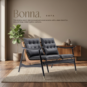 Sofá Moderno de Oficina de Dos Plazas, Sillón con Cojín Acolchado y Estructura de Madera para Recepción - Product Image 3
