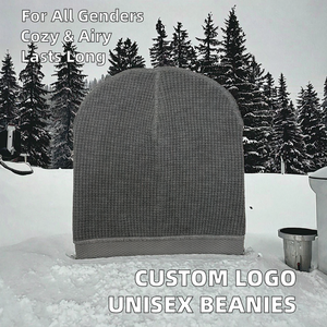 Gorro de invierno de alta calidad unisex, gorro de punto transpirable cálido con logotipo personalizado de Color sólido - Product Image 3