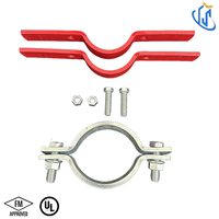 UTTERLY UTT50 FM Homologué UL, Collier de serrage de plancher, Collier de serrage de niveau, Collier de serrage à ailettes en acier au carbone pour la plomberie des bâtiments multi-étages