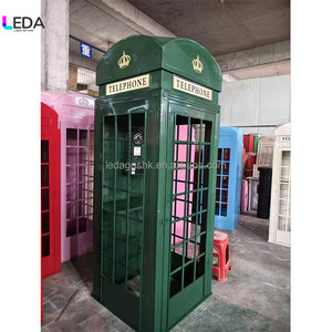 LEDA Cabina Telefónica Decorativa de Hierro Forjado Grande para Exterior, Adorno de Pie para Recepción y Salón - Product Image 3