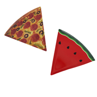 Assiette à pizza triangulaire en mélamine de 6 pièces de 9 pouces de haute qualité, parfaite pour une utilisation en intérieur et en extérieur lors de fêtes