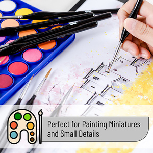Pinceaux de précision BOMEIJIA pour peinture fine, kit de pinceaux miniatures pour peinture acrylique, aquarelle, huile, <span class=keywords><strong>visage</strong></span>, ongles, modèles réduits. - Product Image 5