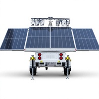 Tour d'éclairage à LED mobile à énergie solaire personnalisé de haute qualité projecteurs pour l'extérieur et remorque d'éclairage de secours incluse