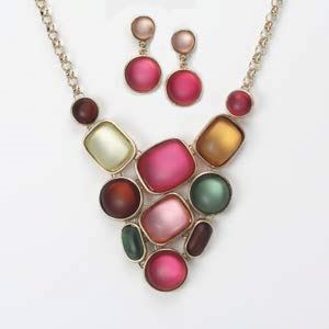 Conjunto de collar y pendientes con babero llamativo para mujer - Product Image 4