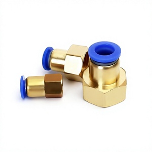 EBM YIIDNN PCF Pneumatic <b>Quick</b> <b>Connector</b> Fitting Threaded Straight 1/8" 1/4" 3/8" 1/2" Female Brass OD 4/6/8/10/12mm Hose - Product Image 4