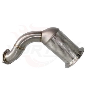 ท่อเดรนกันความร้อนสแตนเลส SS304แบบวอร์เท็กซ์สำหรับ Porsche Cayenne 958 Turbo 4.8T ท่อแข่งขีดความสามารถสูง - Product Image 3
