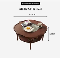 Table basse rétro classique en bois massif, plateau vintage, petite table pour salon, meuble gain de place, table basse pour la maison ou l'hôtel