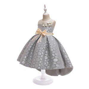 Vestido de niña de las flores de satén con lazo, vestido de princesa para fiesta, vestidos formales para niñas, ropa de noche para bodas - Product Image 5