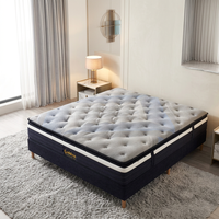 Matelas hypoallergénique confortable en mousse souple massante, taille King Queen, 5 zones, ressorts ensachés, compressé et enroulé dans une boîte