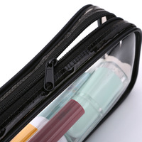 AU-DELÀ Zipper Logo personnalisé carré clair école Transparent souple PVC porte-crayon sac pour enfants stylo crayon