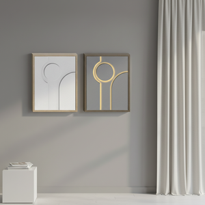Quadro su Tela Minimalista Geometrico con LED, Arte Moderna per Soggiorno, Grande Dipinto da Appendere - Product Image 1
