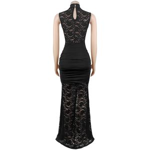 C7641 Nuevo Vestido Maxi <span class=keywords><strong>de</strong></span> Fiesta Sexy para Mujer, <span class=keywords><strong>de</strong></span> Encaje Calado, Ajustado, con Abertura Lateral, Sin Mangas y Sin Espalda, Colección Verano 2026 - Product Image 6
