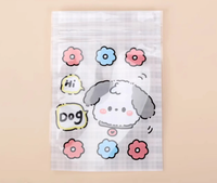 Sacs refermables à fermeture éclair imprimés de chiots mignons, en matériau composite, emballage alimentaire de qualité pour bonbons, collations et friandises