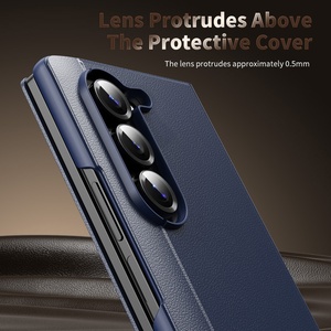 Étui à rabat en cuir PU intelligent de luxe avec fentes pour cartes pour <span class=keywords><strong>Samsung</strong></span> <span class=keywords><strong>Galaxy</strong></span> Z Fold7 6 5 4 3, fonction veille intelligente, couverture de livre avec fenêtre - Product Image 3