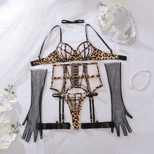 Leopardo Fetish <span class=keywords><strong>Lingerie</strong></span> Push up reggiseno vestito Sexy <span class=keywords><strong>donne</strong></span> <span class=keywords><strong>nude</strong></span> senza censura biancheria intima erotico delicato Set body <span class=keywords><strong>Lingerie</strong></span> - Product Image 6