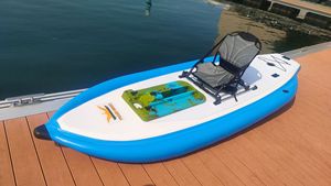 Planche <span class=keywords><strong>de</strong></span> surf SUP à trois compartiments avec propulsion à pédale métallique, bateau à pédales gonflable individuel, vélo aquatique - Product Image 3