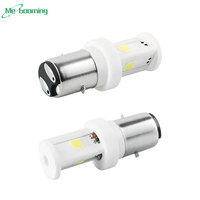 Ampoules de phare LED pour moto, 3 côtés, céramique, BA20D, H6, P15D, HS1, H4, puces COB, moto, faisceau haut/bas, phare