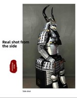 Armure Métallique de Samouraï Japonais, Style Médiéval Vintage, Portative, Réplique Authentique, Style Commandant Militaire des États Combatants, Accessoire Unisexe pour Adulte