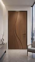 Porte en bois résidentielle exquise, chaleureuse et confortable, de la marque Prima Factory, avec design Shaker, pour appartement et maison.