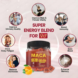 Ventas calientes OEM Maca Gummies Red,<span class=keywords><strong>Yellow</strong></span>, Black Maca Todo en uno para potenciador de energía y rendimiento para mujeres y hombres 60 masticables - Product Image 5
