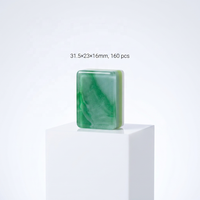 Dés en acrylique marbré malachite et jade vert, design de luxe chinois moderne dragon paon, conception personnalisée pour poker et divertissement