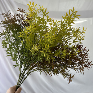 Rama Larga de Hojas de <span class=keywords><strong>Nandina</strong></span> Artificiales Multitono, Tallo de Vegetación Artificial, Decoración Rústica Estilo Wabi Sabi para Mesa, Florero, Venta al por Mayor - Product Image 4