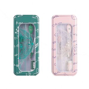 Kit de Geometría Matemática de 7 Piezas, Juego de Papelería para Estudiantes que Incluye Regla, Compás, Borrador, Recambios de Minas para Dibujos y Esbozos - Product Image 1