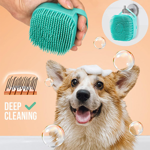 Pet Shampoo spazzola da bagno lenitivo massaggio pettine in gomma con manico ad anello regolabile per cani e gatti lunghi a pelo corto - Product Image 6