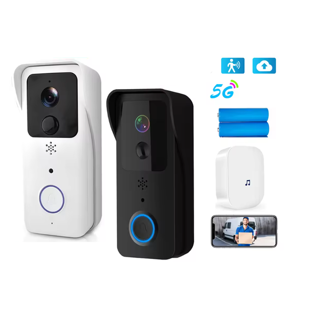 5G 2.4G WiFi Video Doorbell 1080P Tuya Smart Outdoor Wireless Intercom Waterproof Wireless Camera with Battery Ring Doorbell