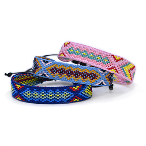 Ethnic Nepalese Geometric Woven Friendship Bracelets Aztec Tribal Pattern Handmade Braided <b>String</b> Bracelets - Product Image 4