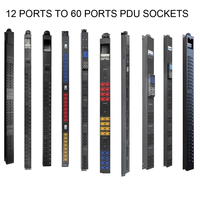 12 voies échange à chaud 3 phases 380V 32A 63A IEC C13 centre de données intelligent 12 ports moniteur vertical IP Ethernet PDU