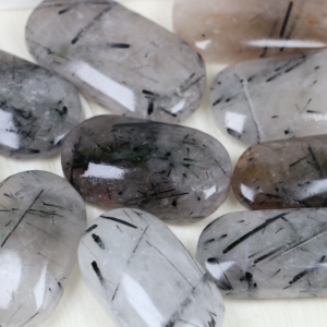 Wholesale <b>Polished</b> Natural Healing Crystal <b>Black</b> Tourmaline Palm Stone for Home Decoration - Product Image 3